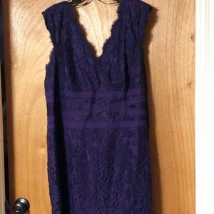 Purple tadashi shoji plus size dress